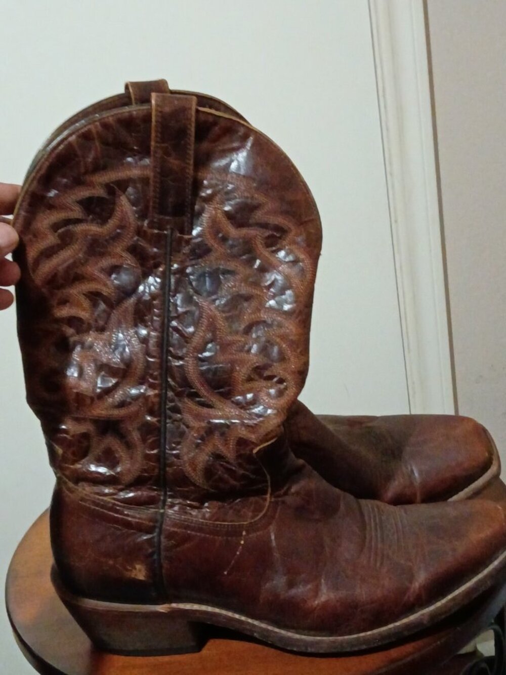Moonshine Spirit Brad Paisley BBM87 Square Toe Cowboy Boots Men 8.5 EE Brown